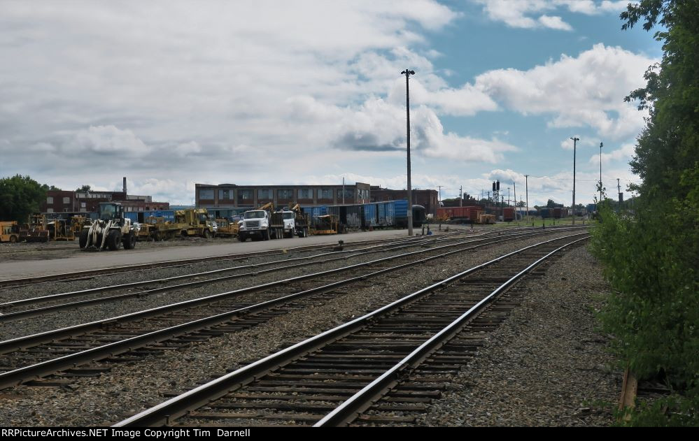 Looking towards the shops, east end of the yard.